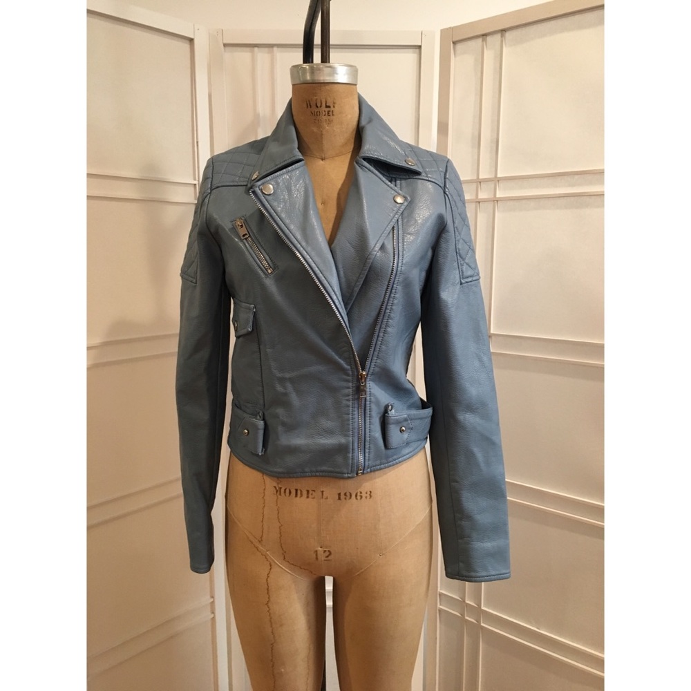 Powder blue moto jacket